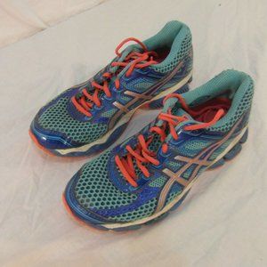 WOMEN'S ASICS GEL-CUMULUS 15 SEAFOAM GREEN SKY BLUE ELECTRIC PINK SHOES NM30546